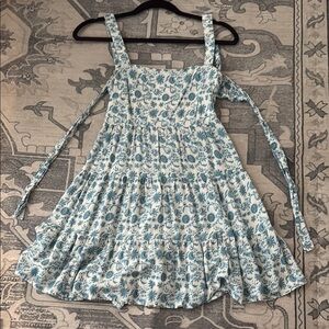 Trixxi Green Smocked Ruffled Sundress